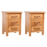 vidaXL Noptiere, 2 buc., 40x30x54 cm, lemn masiv de stejar 3053415