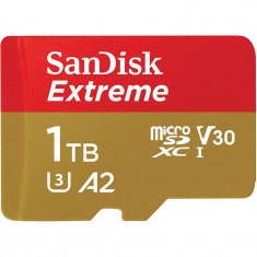 Card Sandisk Extreme R190/W130 microSDXC 1TB UHS-I U3 A2 Class 10 cu adaptor SD foto