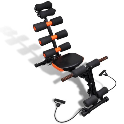 vidaXL Toner pentru burtă &amp;icirc;n formă de L Manual Negru și portocaliu 90630 foto
