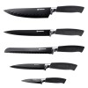 Set 5 cutite de bucatarie+suport, Powermat PM-ZNK-5-C