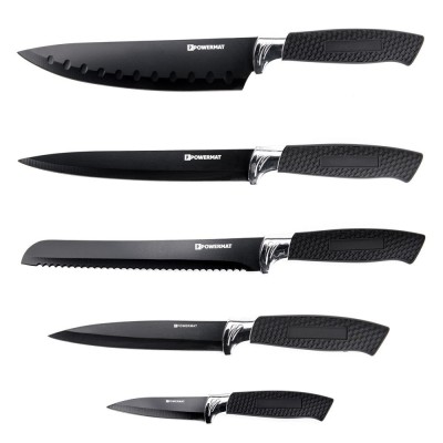 Set 5 cutite de bucatarie+suport, Powermat PM-ZNK-5-C foto