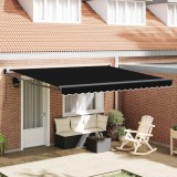 vidaXL Cortina Retractabilă Negru 400 &times; 300 cm Poliester și Aluminiu 3330601