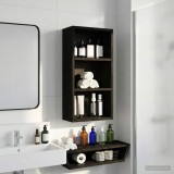 vidaXL Dulap de perete pentru baie Stejar Negru 30 x 16 x 62,5 cm 889336