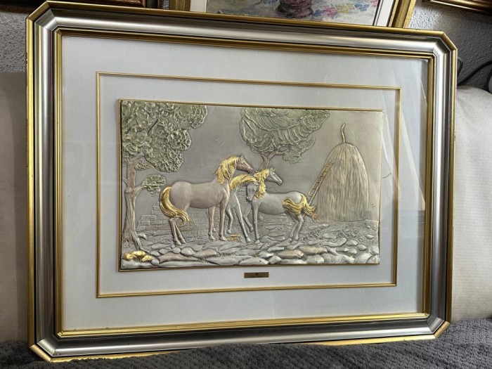 TABLOU LAMINAT ARGINT 800 - 2 CAI - &ldquo;PRELUDIO&rdquo; - Semnat : Ottaviani - 71g. !