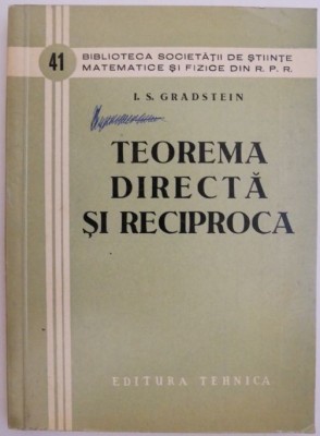 Teorema directa si reciproca &amp;ndash; I. S. Gradstein foto