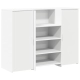 Birou de receptie alb 135x50x103,5 cm din lemn prelucrat