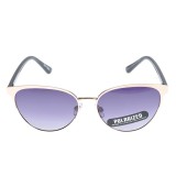 Ochelari de soare cat-eye polarizati cu rama roz pal si lentile mov degrade