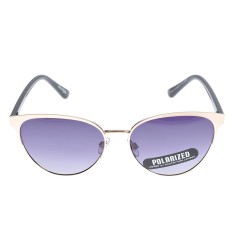 Ochelari de soare cat-eye polarizati cu rama roz pal si lentile mov degrade