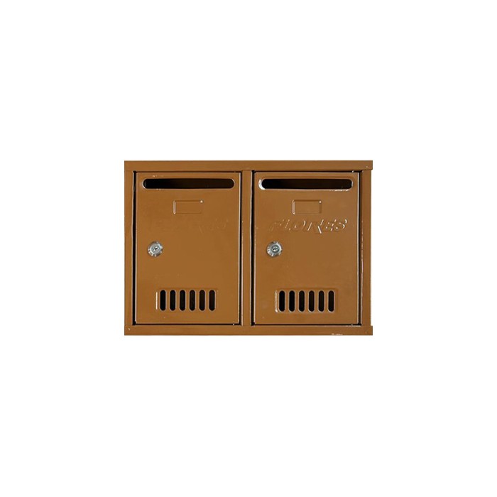 Modul de 2 cutii postale, maro, 380 x 260 x 75 mm