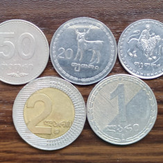 Lot 5 monede diferite Georgia