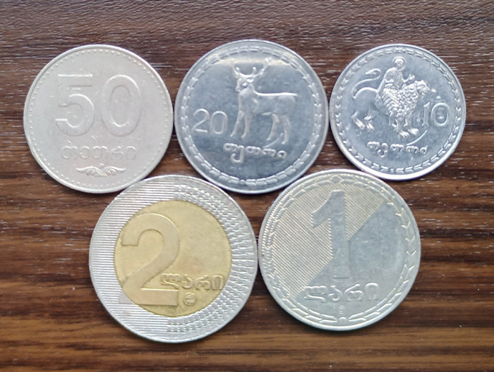 Lot 5 monede diferite Georgia