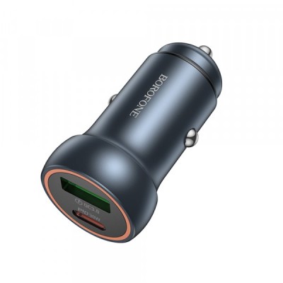Incarcator Auto Borofone BZ32A Fresh, 30W, 3A, 1 x USB-A - 1 x USB-C, Gri foto