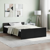 Cadru pat cu tablie de cap/picioare, negru, 120x200 cm GartenMobel Dekor, vidaXL