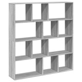 Cumpara ieftin Biblioteca, gri sonoma, 132x29x141,5 cm, lemn prelucrat