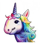 Cumpara ieftin Sticker decorativ Unicorn, Mov, 70 cm, 1223ST-1, Oem