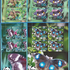 DB1 Fauna Fluturi Aitutaki WWF 4 SS MNH