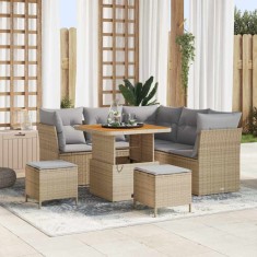 vidaXL Set de canapele pentru grădină 8 pcs Bej poliratan 3361482