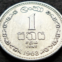 Moneda exotica 1 CENT - SRI LANKA, anul 1968 * cod 2167 A