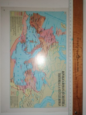LOT 5 HARTA VECHE PE PLASTIC GROS . PENTRU PROIECTOR foto