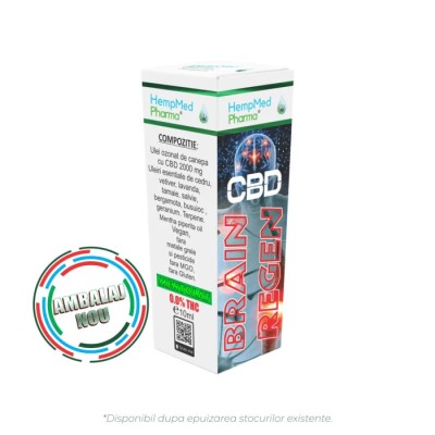 Ulei de Canepa Ozonat CBD 2000mg, Brain Regen, HempMedPharma, 10ml foto