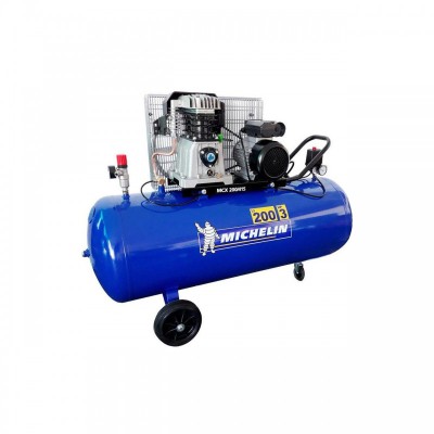 Compresor de aer cu piston monofazat, MICHELIN, tip MCX200/415MC, 230V, rezervor 200l, debit 400l/min, 10 bar, ungere cu ulei foto