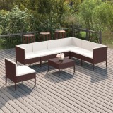 vidaXL Set mobilier de grădină cu perne, 8 piese, maro, poliratan 3094439