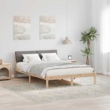 vidaXL Cadru de pat Maroniu și taupe 160 x 200 cm Lemn masiv de pin 878527
