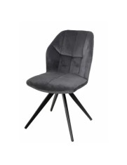 Scaun de living si bucatarie KL Mirco, metalic, tapitat cu stofa,100 kg, 47.5x63x89.5 cm, gri inchis