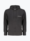 Cumpara ieftin Hanorac barbati Institutional J30J325148 din bumbac cu gluga si inchidere cu fermoar, Negru, XL