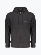 Hanorac barbati Institutional J30J325148 din bumbac cu gluga si inchidere cu fermoar, Negru, XL