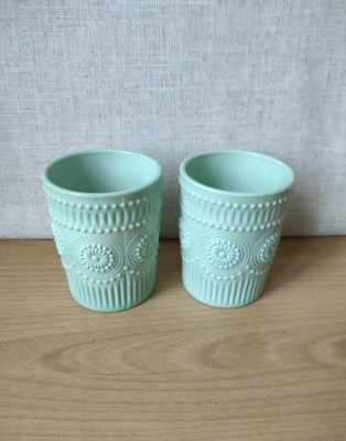 Lot 2 pahare opalina verde menta foto