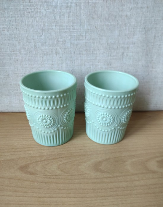 Lot 2 pahare opalina verde menta