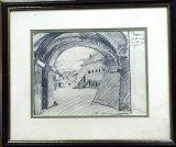 Desen Ion Isac, Bozovici, Garnizoana, 16x22 cm, Pictor Roman, Arta Grafica, Expozitie Cotroceni