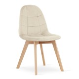 Scaun bucatarie/living, Artool, Bora, catifea, lemn, bej, 44.5x54x81.5 cm, Leobert