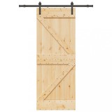Ușă glisantă cu set de feronerie 80x210 cm, lemn masiv de pin