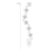 Cumpara ieftin Prelungitor cu 5 prize, HAMA, Plastic, USB-A, 12 W, flexibil, intrerupator, 1.4 m, Alb