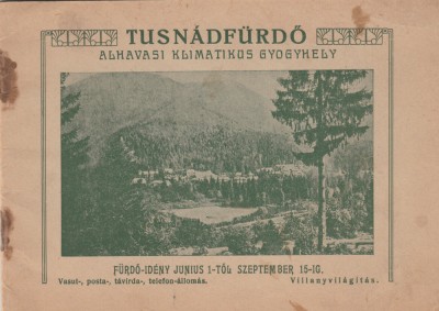 Pliant antebelic BAILE TUSNAD - TUSNADFURDO - ilustrate + date cazare, transport foto