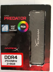 Memorie Kingston HyperX Predator RGB 16GB (2x8GB) DDR4 2933Mhz CL15 foto