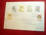 Plic FDC cu serie Caritas 1957 Luxemburg ,6 val. ,stampila speciala