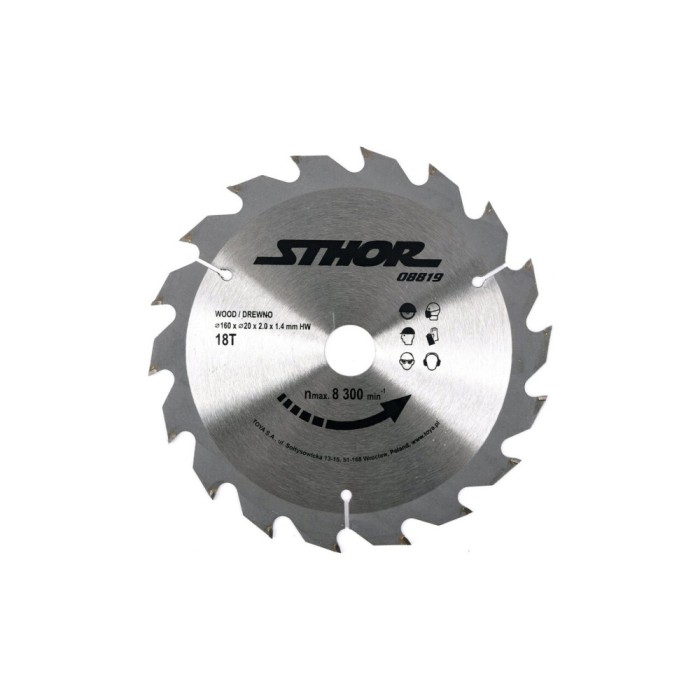 Disc circular vidia d160 t18 d20 Sthor 08819