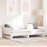vidaXL Pat extensibil Alb 90x200 cm din lemn masiv de pin