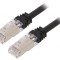 Patch Cord S/FTP Cat6a Negru 3m LSZH