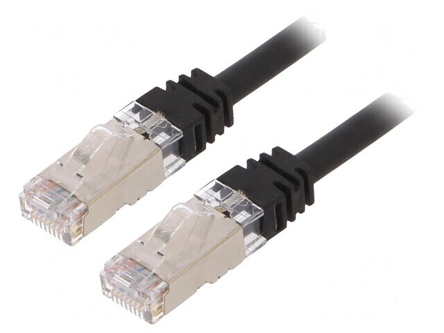 Patch Cord S/FTP Cat6a Negru 3m LSZH