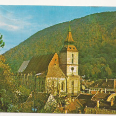 Carte Postala veche Romania - Brasov, Biserica Neagra, circulata 1974