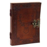 Agenda Jurnal vintage din piele cu inchidere metalica - Cerb