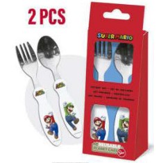 Set de tacamuri din inox pentru copii Super Mario