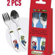 Set de tacamuri din inox pentru copii Super Mario