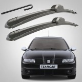 Cumpara ieftin Set 2 Ștergătoare Parbriz Flat Dedicate Seat Leon 1 (1999-2006), Prindere Hook (C&acirc;rlig)