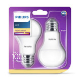 Set 2 becuri LED Philips A60M FR Set 2x13 100W 2700K 1521lm E27