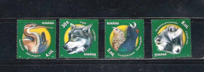 ROMANIA 2011 - FAUNA DIN REZERVATII NATURALE, MNH - LP 1909